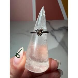 Smoky Quartz Heart Sterling Silver Ring: 925 Silver • Size 6.5